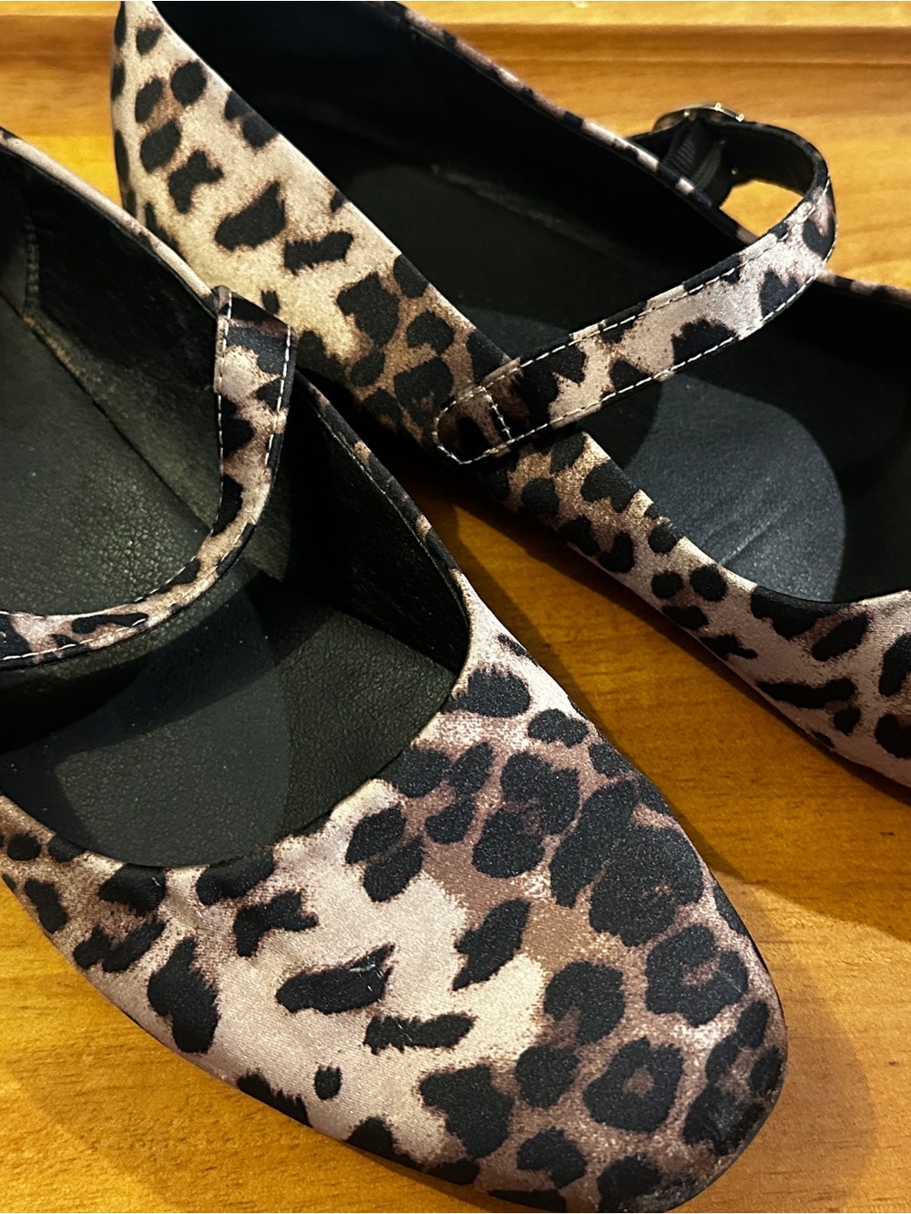 GAP Leopard Print Mary Jane Flats - Brown/Black